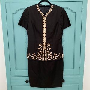 Positive Attitude Black with Embroidered Details Dress. Size 8